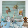 Framed Decoupage On Glass - Beach Coastal Theme - Orange Sunset Beach Grass - Wall Art Handmade Home Decor {{ JAMsCraftCloset }}