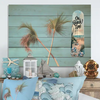 FAN BLADE Wall Art BEACH THEME Upcycled Hand Painted Decoupage With Shell - Bling ON BEACH TIME Handmade Home Decor Unique - JAMsCraftCloset
