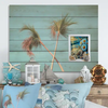 Framed Decoupage On Glass - Beach Coastal Theme - Daisies Seagrass Shells - Wall Art Handmade Home Decor {{ JAMsCraftCloset }}
