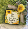 Dollar Tree CLEAR SQUARE Plastic PLATE Farmhouse Country Wall Art Sunflower Design RISE SHINE HOLD YOUR HEAD UP HIGH Handmade Gift Idea Crafters Delight {{ JAMsCraftCloset }}