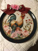 Dollar Tree Round Charger PLATE Farmhouse Country Wall Art Rooster With Pink Roses Handmade Gift Idea Crafters Delight {{ JAMsCraftCloset }}