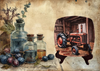 SQUARE Plastic PLATE Farmhouse Country Wall Art Shelf Sitter Decoupage ANTIQUE TRACTOR - READY FOR WORK Handmade Gift Idea Crafters Delight - JAMsCraftCloset