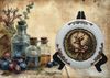 Glass PLATE Round CHRISTMAS DEER 1 Country Farmhouse Kitchen Shelf Sitter Handmade Decoupaged Repurposed Upcycled Birthday Gift Idea - JAMsCraftCloset