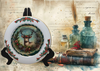 Glass PLATE Round CHRISTMAS DEER 2 Country Farmhouse Kitchen Shelf Sitter Handmade Decoupaged Repurposed Upcycled Birthday Gift Idea - JAMsCraftCloset