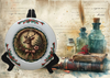 Glass PLATE Round CHRISTMAS DEER 1 Country Farmhouse Kitchen Shelf Sitter Handmade Decoupaged Repurposed Upcycled Birthday Gift Idea - JAMsCraftCloset