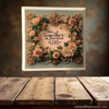 Wood Wall Art Plaque TOGETHER THEY BUILT A LIFE THEY LOVED Square Decoupaged Home Decor Gift Idea Positive Saying Wedding Gift - JAMsCraftCloset