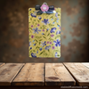 Clipboard Vintage Upcycled Handcrafted Shabby Chic Yellow With Blue and Purple Flowers FABRIC Design Gift Idea Unique Unique for Teacher, Secretary, or Student - JAMsCraftCloset