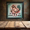 Wood Wall Art Plaque MY KITCHEN MY RULES Hen With Knife Square Decoupaged Kitchen Home Decor Gift Idea Positive Saying - JAMsCraftCloset