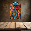Clipboard Vintage Upcycled Handcrafted BOLD AND VIBRANT Black Blue Yellow Pink Floral Print Design Gift Idea Unique {{ JAMsCraftCloset }}