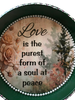 Cake Pan Forrest Green LOVE IS THE PUREST FORM Farmhouse Country Forrest and Pink Roses Wall Art Handmade Hand Painted Repurposed Upcycled Gift Idea Crafters Delight {{ JAMsCraftCloset }}