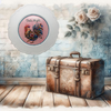 PLATE CHARGER WHITE PLASTIC ROUND Decoupaged Hand Painted Upcycled Repurposed Wall Art DATE NIGHT Home Decor Closet Wall Art Gift - JAMsCraftCloset