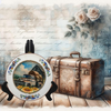 Glass PLATE Round WHITE FARM TRUCK -WORK HORSE Country Farmhouse Kitchen Shelf Sitter Handmade Decoupaged Repurposed Upcycled Birthday Gift Idea - JAMsCraftCloset