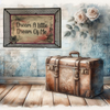 TRAY GRAY METAL Rectangle Decoupaged Hand Painted Upcycled Repurposed Wall Art DREAM A LITTLE DREAM OF ME Home Decor Decor LOVE Wall Art Gift - JAMsCraftCloset