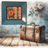 TRAY Pale Blue Plastic Square Decoupaged Hand Painted Upcycled Repurposed Wall Art SPRING FLORAL - HELLO Home Decor Wall Art Gift - JAMsCraftCloset