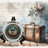 Glass PLATE Round CHRISTMAS DEER 2 Country Farmhouse Kitchen Shelf Sitter Handmade Decoupaged Repurposed Upcycled Birthday Gift Idea - JAMsCraftCloset