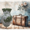 Glass VASES MOSS GREEN DAWN BLUE CASHEW TAN Decoupaged LACE and BLING Wedding Decor Shelf Sitter Lace Vase Shabby Chic Victorian BoHo Decor Gift Idea - JAMsCraftCloset