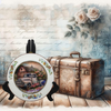 Glass PLATE Round WHITE FARM TRUCK -FARM PERFECT FARM Country Farmhouse Kitchen Shelf Sitter Handmade Decoupaged Repurposed Upcycled Birthday Gift Idea - JAMsCraftCloset