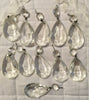 Vintage Glass Chandelier Crystals Teardrop Shape, Crystal Chandelier Prisms, Replacement Parts, Clear, Chrome Pins SET OF 10 - JAMsCraftCloset