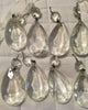 Vintage Glass Chandelier Crystals Teardrop Shape, Crystal Chandelier Prisms, Replacement Parts, Clear, Chrome Pins SET OF 10 - JAMsCraftCloset