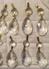 Vintage Glass Chandelier Crystals Teardrop Shape, Crystal Chandelier Prisms, Replacement Parts, Clear, Chrome Pins SET OF 10 - JAMsCraftCloset