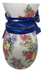 Glass Vase Decoupaged Red Blue Yellow Floral Wedding Decor Shelf Sitter Floral Vase Flower Vase Gift Idea Shower Decor Table Decor Centerpiece Home Decor Cottage Chic Farmhouse Decor Victorian Decor - JAMsCraftCloset