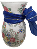 Glass Vase Decoupaged Red Blue Yellow Floral Wedding Decor Shelf Sitter Floral Vase Flower Vase Gift Idea Shower Decor Table Decor Centerpiece Home Decor Cottage Chic Farmhouse Decor Victorian Decor - JAMsCraftCloset