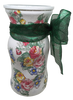 Glass Vase Decoupaged Red Blue Yellow Floral Wedding Decor Shelf Sitter Floral Vase Flower Vase Gift Idea Shower Decor Table Decor Centerpiece Home Decor Cottage Chic Farmhouse Decor Victorian Decor - JAMsCraftCloset