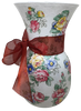 Glass Vase Decoupaged Red Blue Yellow Floral Wedding Decor Shelf Sitter Floral Vase Flower Vase Gift Idea Shower Decor Table Decor Centerpiece Home Decor Cottage Chic Farmhouse Decor Victorian Decor - JAMsCraftCloset