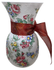 Glass Vase Decoupaged Red Blue Yellow Floral Wedding Decor Shelf Sitter Floral Vase Flower Vase Gift Idea Shower Decor Table Decor Centerpiece Home Decor Cottage Chic Farmhouse Decor Victorian Decor - JAMsCraftCloset