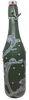 GLASS BOTTLE Green With Wire Cork Decoupaged GREEN WITH LACE AND PEARLS Shelf Sitter Home Decor Country Farmhouse Decor Wedding Decor Gift Idea - JAMsCraftCloset