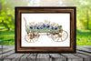 DIGITAL GRAPHIC DESIGN-Country-Floral-Vintage WAGON 8 Pink Blue Floral-Sublimation-Download-Digital Print-Clipart-PNG-SVG-JPEG-Crafters Delight-Digital Art- JAMsCraftCloset