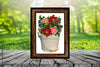 DIGITAL GRAPHIC DESIGN-Country-Floral-Vintage WHITE ENAMEL PAIL Red Pink Roses-Sublimation-Download-Digital Print-Clipart-PNG-SVG-JPEG-Crafters Delight-Digital Art- JAMsCraftCloset