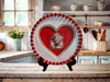 MOTHER'S DAY Heart-Shaped Round Pan Wall Art Handmade Hand Painted Decoupaged - Holiday Decoration LOVE Gift Idea Crafters Delight - JAMsCraftCloset