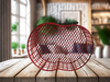 Basket RED Wire Apple Shaped Green Leaves Teacher Gift to Fill With Special Classroom Items Table Decor Storage Gift Idea Unique Home Decor Country Decor - JAMsCraftCloset