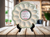 WHITE PLASTIC ROUND DEVILED EGG HOLDER Decoupaged Hand Painted IM HERE FOR THE DEVILED EGGS - Home KITCHEN Decor Shelf Sitter - JAMsCraftCloset