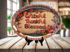 Plastic OVAL WHITE TRAY Farmhouse Country Kitchen Home Decor GRATEFUL THANKFUL BLESSED PLAID BORDER Wall Art Shelf Sitter Handmade &nbsp;- JAMsCraftCloset