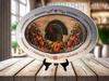 Plastic OVAL WHITE TRAY Farmhouse Country Kitchen Home Thanksgiving Decor TURKEY AND PUMPKINS Wall Art Shelf Sitter Handmade &nbsp;- JAMsCraftCloset
