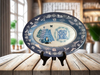 Plastic OVAL TRAY Farmhouse Country Home Holiday Decor BLUE AND WHITE MERRY CHRISTMAS Wall Art &nbsp;- JAMsCraftCloset