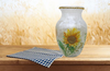 Glass VASE Decoupaged SUNFLOWERS Wedding Decor Shelf Sitter Vase Shabby Chic Victorian BoHo Decor Gift Idea - JAMsCraftCloset
