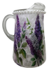 Glass PITCHER Decoupaged LILACS Wedding Decor Shelf Sitter Basket Shabby Chic Victorian BoHo Home Decor Gift Idea - JAMsCraftCloset