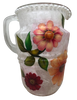 Glass PITCHER Decoupaged VIBRANT FLORAL Wedding Decor Shelf Sitter Basket Shabby Chic Victorian BoHo Home Decor Gift Idea - JAMsCraftCloset