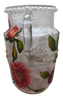 Glass PITCHER Decoupaged VIBRANT FLORAL Wedding Decor Shelf Sitter Basket Shabby Chic Victorian BoHo Home Decor Gift Idea - JAMsCraftCloset