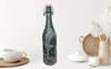 GLASS BOTTLE Green With Wire Cork Decoupaged GREEN WITH LACE AND PEARLS Shelf Sitter Home Decor Country Farmhouse Decor Wedding Decor Gift Idea - JAMsCraftCloset