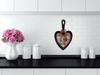 CAST IRON HEART SHAPED Frying Pan Skillet MINI Black KISS THE COOK Farmhouse Country KITCHEN Wall Art Decoupaged Repurposed Upcycled Gift Idea Crafters Delight - JAMsCraftCloset