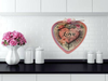 Heart Metal PAN Farmhouse Country Wall Art LOVE AND PINK ROSES Handmade Gift Idea Crafters Delight - JAMsCraftCloset