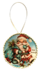 ROUND 4 Inch Wood Decoupaged Ornaments Handmade Christmas Ornament Package Decor WINTER HOLIDAY Decor Gift Idea Home Decor Unique - JAMsCraftCloset