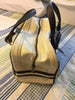 Purse OFF WHITE Hand Bag Handbag Type/Style With Brown Trim Vintage (1960s to 1970s)