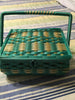 Vintage Aqua Woven Sewing Basket - Collectible - 1950s or Before Sewing Basket or Gift for the Vintage Basket Collector - JAMsCraftCloset