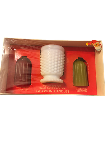 Vintage Votive Gift Set With 2 Candles - In Orginal Box - Unopened - Collectible - Home Decor - Gift for the Vintage Collector - Kitchen and Dining Decor - JAMsCraftCloset