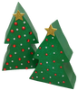 Christmas Trees Chunky Wooden Hand Painted Handmade Sparkly Christmas Holiday Winter Decoration Home Decor Set of 2 - JAMsCraftCloset